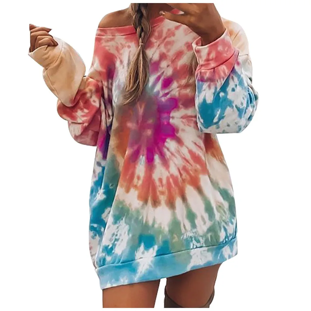 Fashion O Neck Long Sleeve Tie-Dye Printed Mini Dress Autumn Winter Women's Dress Casual Loose Vestidos Female Clothes Plus Size
Fashion O Neck Long Sleeve Tie-Dye Printed Mini Dress Autumn Winter Women's Dress Casual Loose Vestidos Female Clothes Plus Size