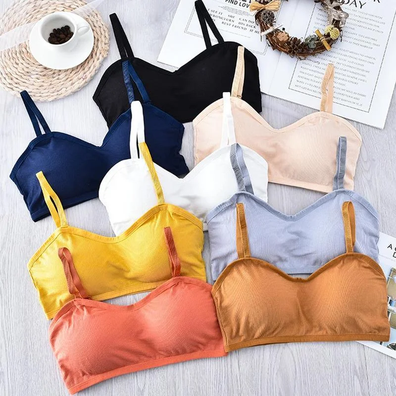 Womens Comfy Double Breasted Gather Bras Female Students Beauty Back Solid Color Sling Padded Underwear
Womens Comfy Double Breasted Gather Bras Female Students Beauty Back Solid Color Sling Padded Underwear