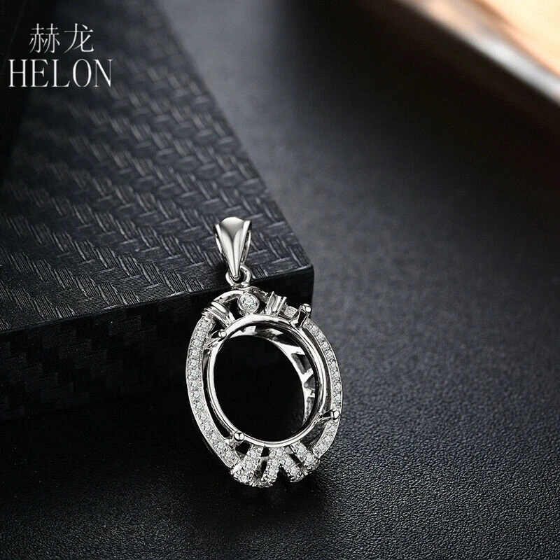 HELON Oval 13x11mm Solid 10K White Gold Pave 0.2CT Natural Diamond Semi Mount Pendant Setting Retro Engagement Wedding Jewelry 
HELON Oval 13x11mm Solid 10K White Gold Pave 0.2CT Natural Diamond Semi Mount Pendant Setting Retro Engagement Wedding Jewelry