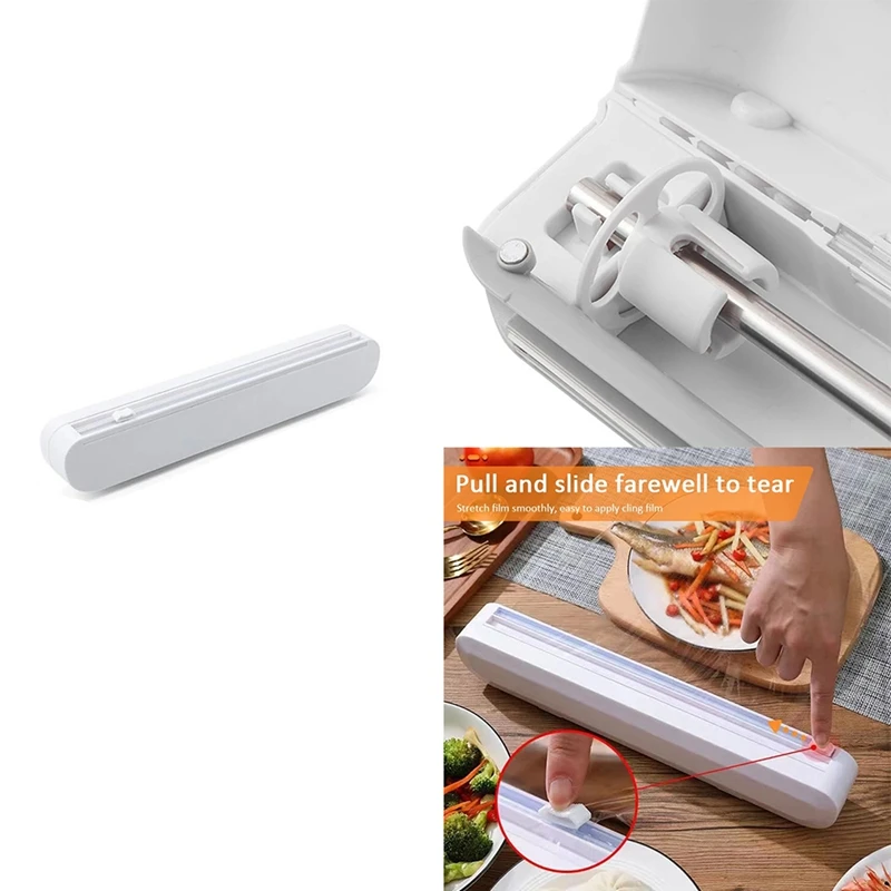 Fixing Foil Cling Film Wrap Dispenser Food Wrap Dispenser Cutter Plastic Sharp Cutter Storage Holder Tool Accessories
Fixing Foil Cling Film Wrap Dispenser Food Wrap Dispenser Cutter Plastic Sharp Cutter Storage Holder Tool Accessories
