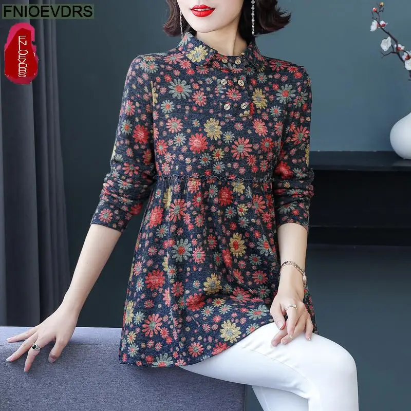 2021 Winter Women Elegant Office Lady Retro Vintage Loose Peplum Cotton Tops Flower Floral Print Long Tunic Basic Shirts Blouse
2021 Winter Women Elegant Office Lady Retro Vintage Loose Peplum Cotton Tops Flower Floral Print Long Tunic Basic Shirts Blouse
