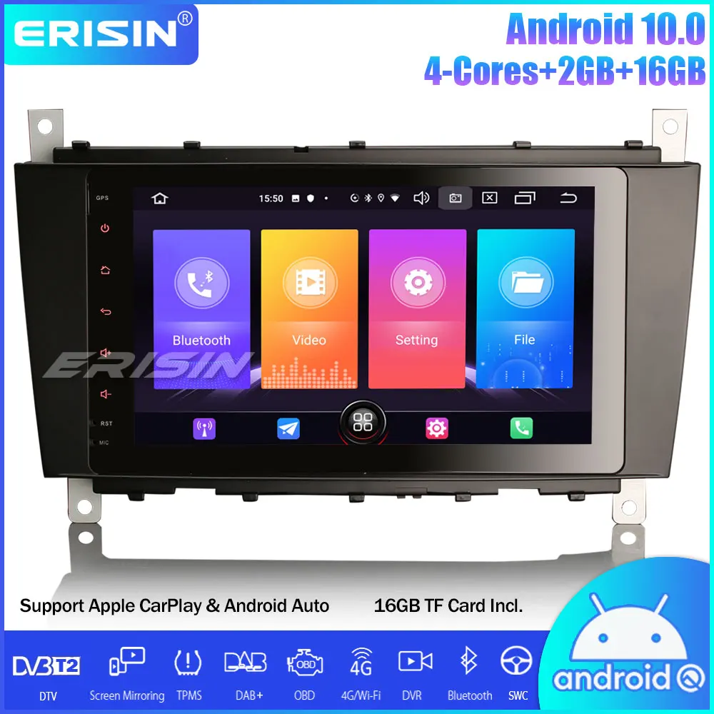 Erisin DAB + Android 10 0 Автомагнитола Canbus SWC DTV Wifi CarPlay для C/CLK/CLC Class W209 W203 | Автомобили и