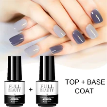 7ml Top Base Coat Gel Polish Long Lasting Soak off Gel Varnish Shiny Sealer Nail Art Manicure Color Gel Lak Lacquer GL1571-5