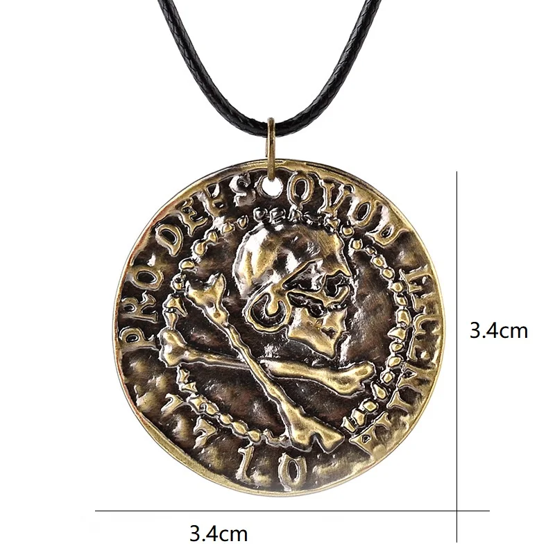 Game Series Uncharted 4 A Thief's End Metal Pendant Necklace Collection Pirate Gold Coin Skull Theme Jewelry | Украшения и