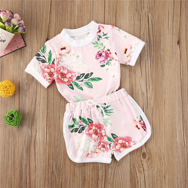 2020 Brand Sweet Baby Girls Cotton Clothes Sets 2Pcs Flowers Print Short Sleeve T Shirts Tops+Shorts Outfits Kids Girls Soft Set
2020 Brand Sweet Baby Girls Cotton Clothes Sets 2Pcs Flowers Print Short Sleeve T Shirts Tops+Shorts Outfits Kids Girls Soft Set