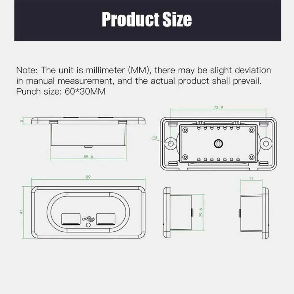 

Встроенное зарядное устройство с двумя USB-портами (3,1 а) кабели, адаптеры и розетки