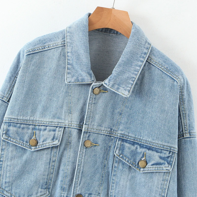 Women Streetwear Denim Jacket with Pockets 2020 Long Sleeve Single Breasted Coat Loose Turn Down Collar Outwear
Women Streetwear Denim Jacket with Pockets 2020 Long Sleeve Single Breasted Coat Loose Turn Down Collar Outwear