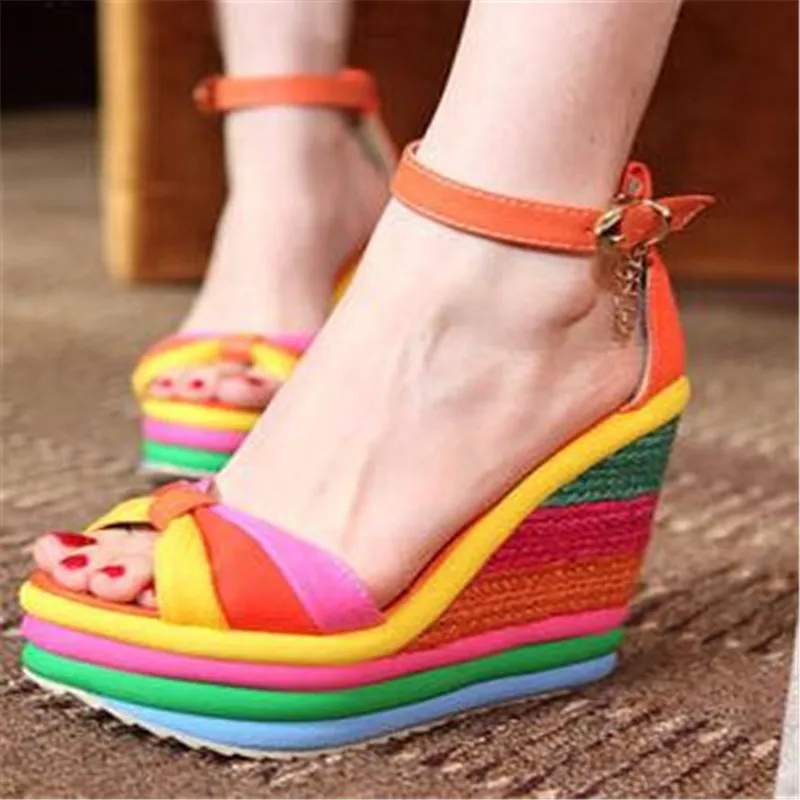 2020 New Summer Sexy Bohemia Casual Rainbow Peep Toe Platform Sandals For Womens Wedges Sandalias Plataforma Shoes High
2020 New Summer Sexy Bohemia Casual Rainbow Peep Toe Platform Sandals For Womens Wedges Sandalias Plataforma Shoes High