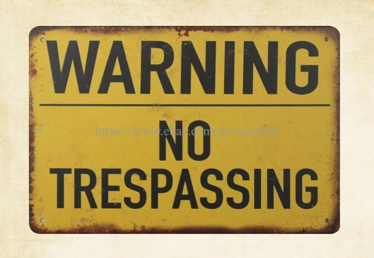 Warning No Trespassing metal tin sign wall decor stores
Warning No Trespassing metal tin sign wall decor stores
