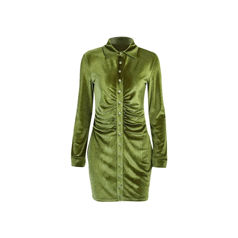 TVVOVVIN Laepl Long Sleeve Single Breasted Sexy Package Hip Dress For Women Slim With Ruched Mini Velvet Dresses RU7G
TVVOVVIN Laepl Long Sleeve Single Breasted Sexy Package Hip Dress For Women Slim With Ruched Mini Velvet Dresses RU7G