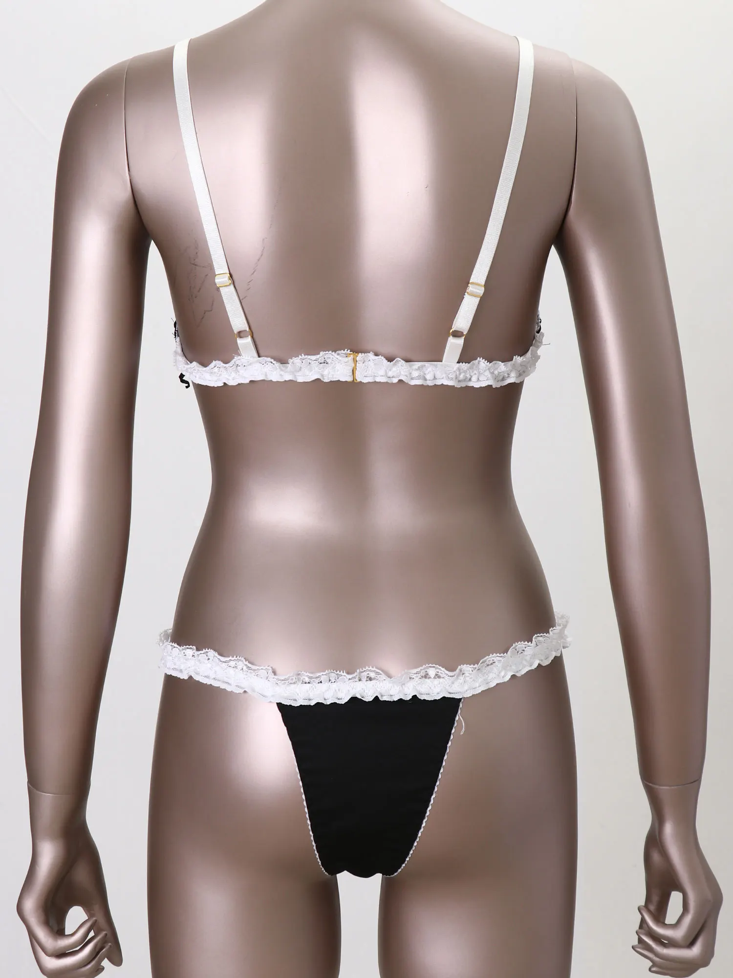 Womens Exotic Apparel Erotic Lingerie Set Bowknot Lace Trim Bralette With Elastic Band Underpants Bottoms Sexy Underwear Suits
Womens Exotic Apparel Erotic Lingerie Set Bowknot Lace Trim Bralette With Elastic Band Underpants Bottoms Sexy Underwear Suits