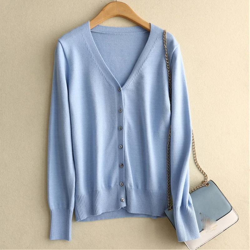 2021 New V-neck Long Sleeve Cardigan Women Knitted Basic Sweater Spring Autumn Female Cardigan Ladies Jumpers
2021 New V-neck Long Sleeve Cardigan Women Knitted Basic Sweater Spring Autumn Female Cardigan Ladies Jumpers