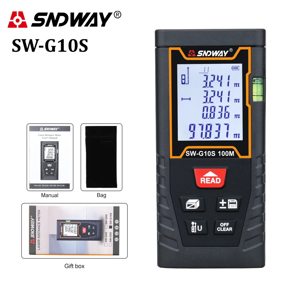 SNDWAY Laser Digital Laser Range Finder 120m 100m 70m 50m Electronics Tape Distance Ruler Sensor Laser Distance Meter
SNDWAY Laser Digital Laser Range Finder 120m 100m 70m 50m Electronics Tape Distance Ruler Sensor Laser Distance Meter