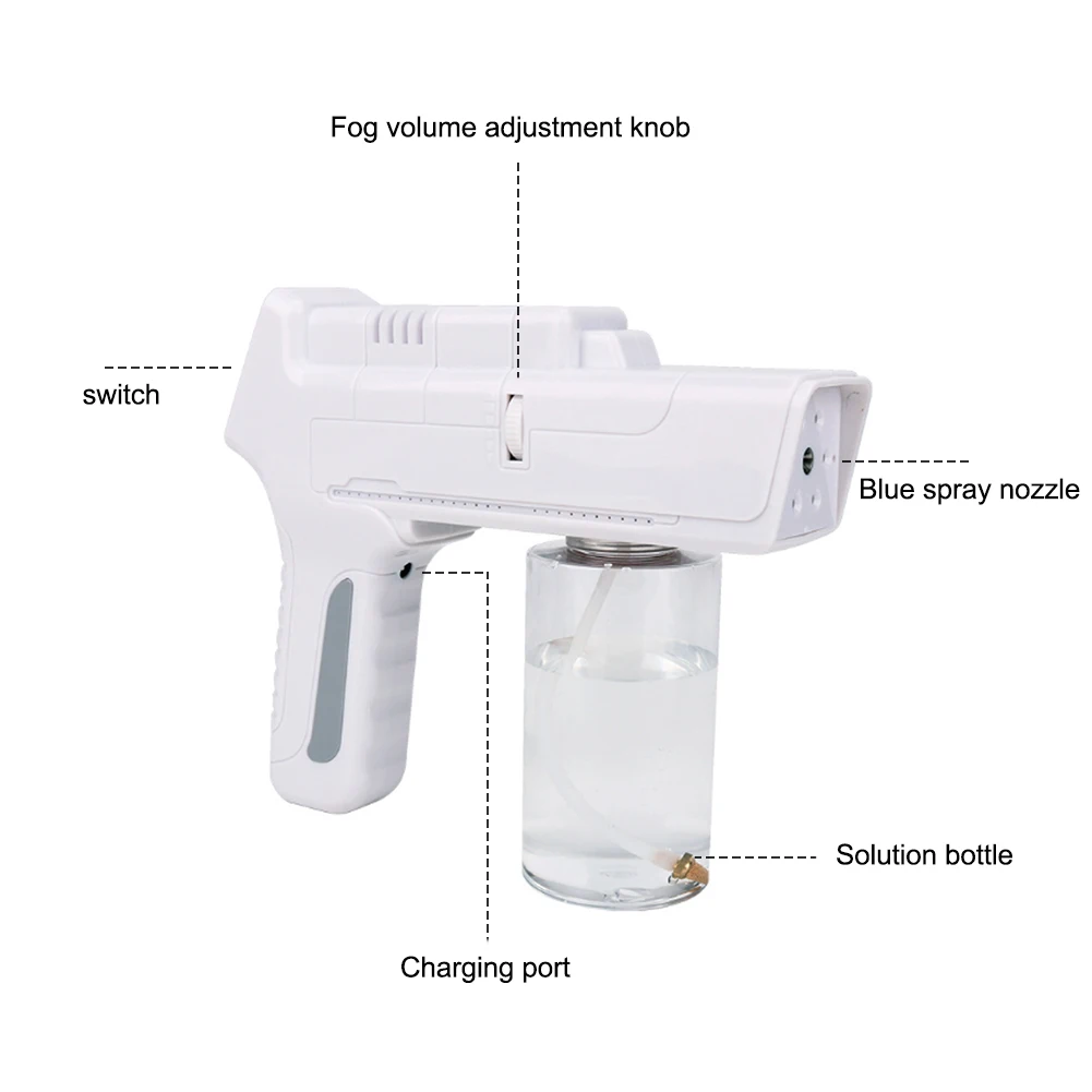 Blue Light Nano Wireless Spray Gun Rechargeable Nano Sterilization Spray Instrument Handheld Atomizer
Blue Light Nano Wireless Spray Gun Rechargeable Nano Sterilization Spray Instrument Handheld Atomizer