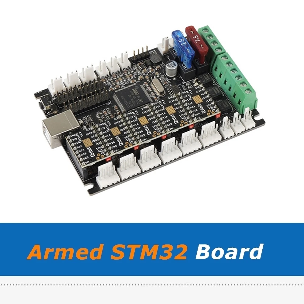 32bit Marlin2.0 Armed STM32 MotherBoard + 5pcs TMC2208 Drivers For Prusa I3 MK3S MMU2s 3D Printer Parts
32bit Marlin2.0 Armed STM32 MotherBoard + 5pcs TMC2208 Drivers For Prusa I3 MK3S MMU2s 3D Printer Parts