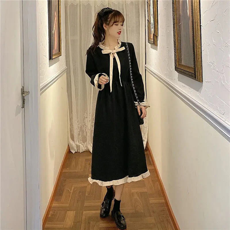 Elegant Kawaii Dress Women Autumn Patchwork Designer Party Midi Dress Female Casual Japanese Style Korean Dress Women 2021 New
Elegant Kawaii Dress Women Autumn Patchwork Designer Party Midi Dress Female Casual Japanese Style Korean Dress Women 2021 New