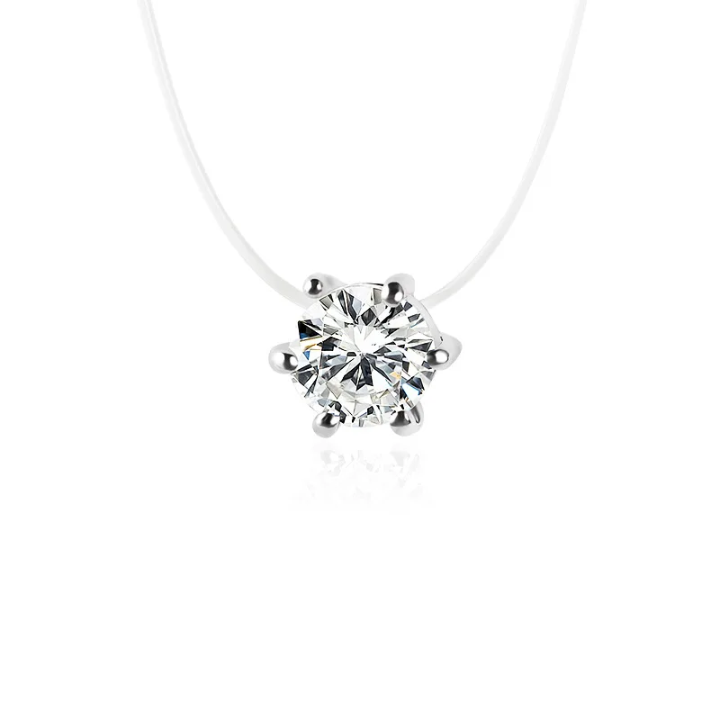 Round Shiny Rhinestone Pendant With transparent fishing line Chain short choker necklace for women
Round Shiny Rhinestone Pendant With transparent fishing line Chain short choker necklace for women