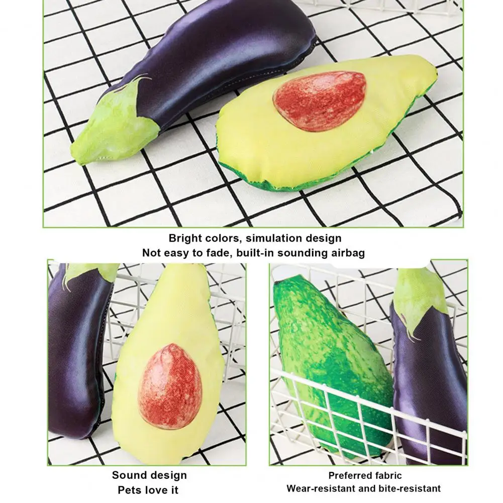 Eggplant Avocado PP Cotton Squeak Toy Simulation Vegetable Design Molar PP Cotton Bite Resistant Chewing Sound Toy for Puppy
Eggplant Avocado PP Cotton Squeak Toy Simulation Vegetable Design Molar PP Cotton Bite Resistant Chewing Sound Toy for Puppy