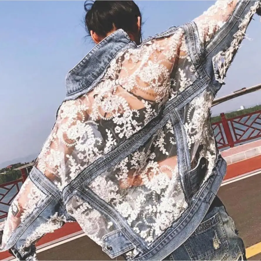 Organza Spring Fashion Streetwear Lace Patchwork Denim Jacket Women Embroidery 2020 Summer Patchwork Loose Jean
Organza Spring Fashion Streetwear Lace Patchwork Denim Jacket Women Embroidery 2020 Summer Patchwork Loose Jean