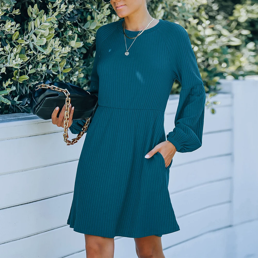 Casual O Neck Lantern Long Sleeve Women's Dress Fashion Solid Mini Dresses Autumn Ladies Vintage High Waist A-Line Short Dresses
Casual O Neck Lantern Long Sleeve Women's Dress Fashion Solid Mini Dresses Autumn Ladies Vintage High Waist A-Line Short Dresses