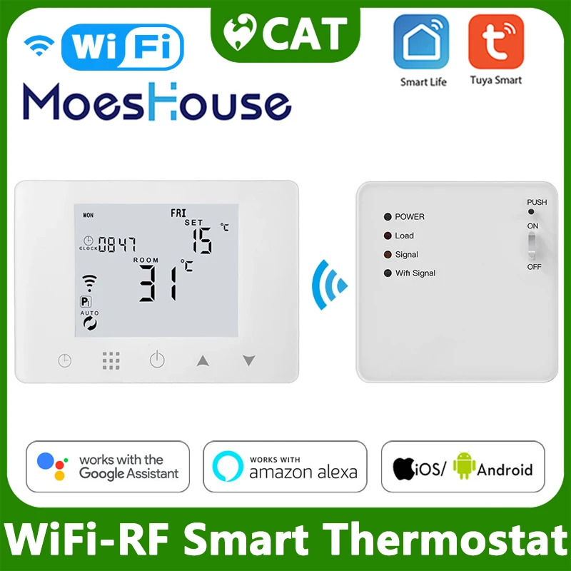 Tuya WiFi & RF Smart Wireless Thermostat For Gas Boiler Room Heating Smart Home Temperature Controller For Google Home Alexa Hot
Tuya WiFi & RF Smart Wireless Thermostat For Gas Boiler Room Heating Smart Home Temperature Controller For Google Home Alexa Hot