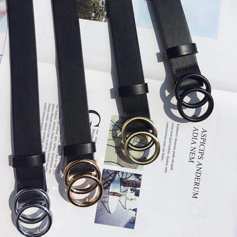 New Double Circle Round buckle Belt Women Belts PU/Alloy Adjustable Belt Fashion Leisure All-Match Jeans Dress Accessory
New Double Circle Round buckle Belt Women Belts PU/Alloy Adjustable Belt Fashion Leisure All-Match Jeans Dress Accessory