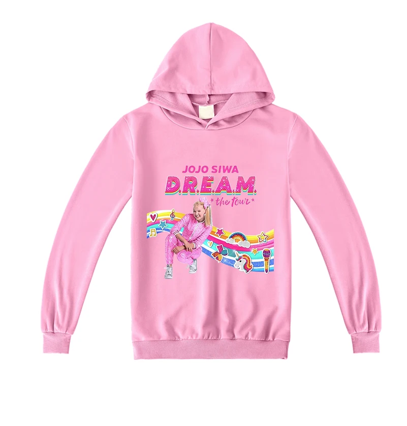 JOJO Siwa/Новинка Толстовки с капюшоном героями мультфильмов для девочек Сезон