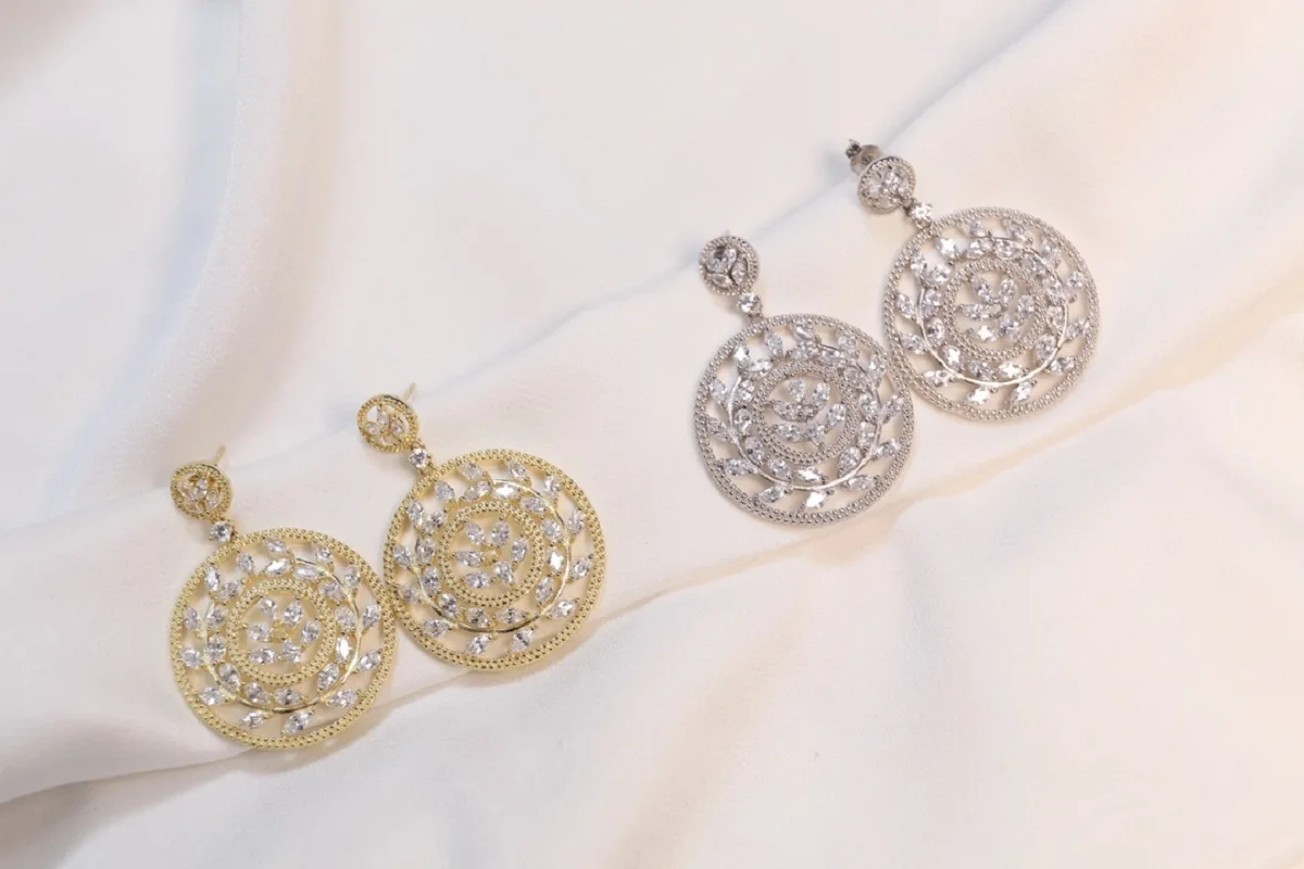 Pirmiana New Arrival Golden and White Color S925 Silver CZ Gemstones Earrings Fashion Jewelry Women 
Pirmiana New Arrival Golden and White Color S925 Silver CZ Gemstones Earrings Fashion Jewelry Women