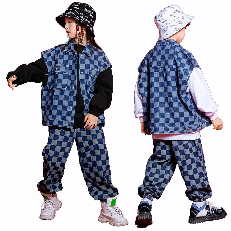 Kids Hip Hop Clothing Checkered Sleeveless Top Jacket Vest Tshirt Streetwear Cargo Pants for Girl Boy Dance Costume Clothes Set
Kids Hip Hop Clothing Checkered Sleeveless Top Jacket Vest Tshirt Streetwear Cargo Pants for Girl Boy Dance Costume Clothes Set