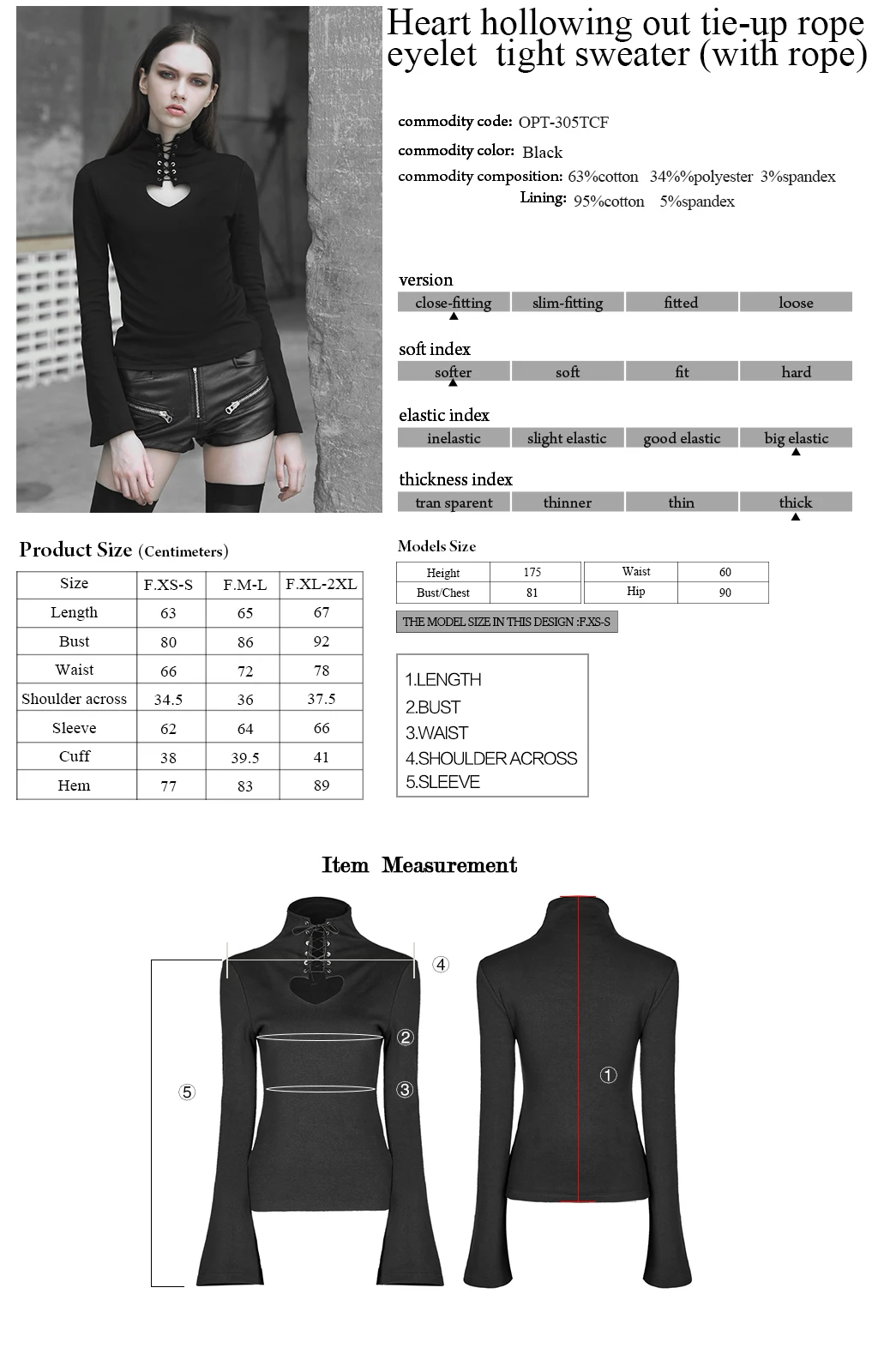 PUNK RAVE Women's Heart Hollowing Out Tie-up Rope Eyelet Tight Sweater Sexy Personality High Colloar Flare Sleeve Sweater
PUNK RAVE Women's Heart Hollowing Out Tie-up Rope Eyelet Tight Sweater Sexy Personality High Colloar Flare Sleeve Sweater