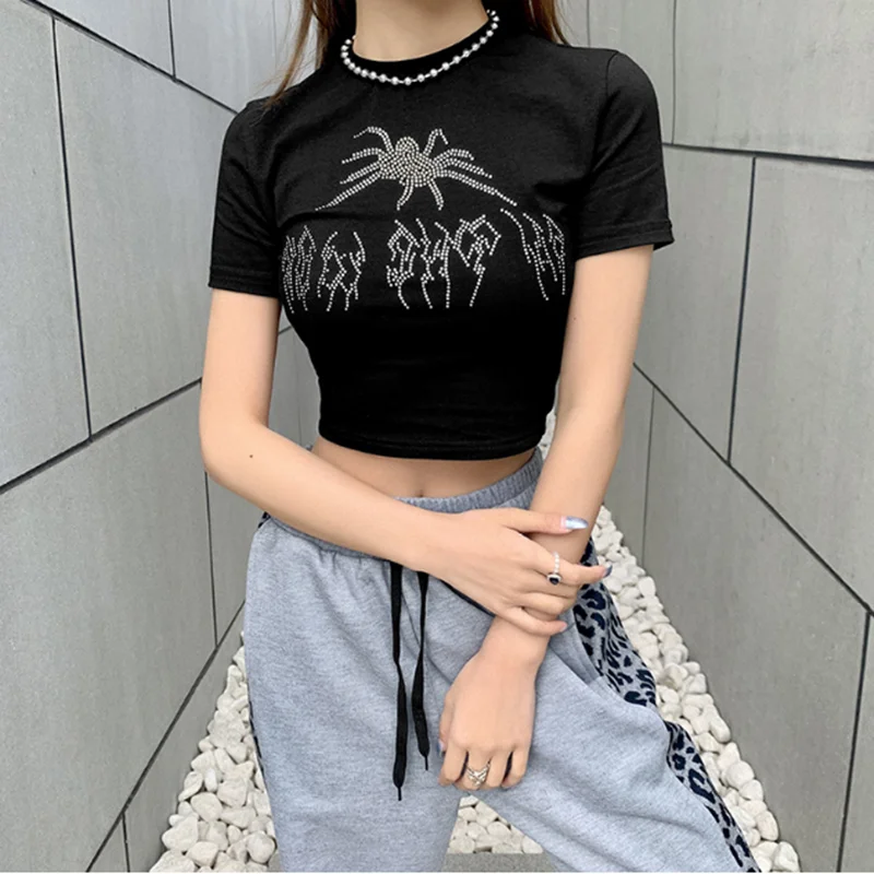 Summer Cotton Diamond Mosaicd Sexy Short Sleeves Crop Top Women Casual Streetwear O-neck Skinny Slim Short Tee
Summer Cotton Diamond Mosaicd Sexy Short Sleeves Crop Top Women Casual Streetwear O-neck Skinny Slim Short Tee