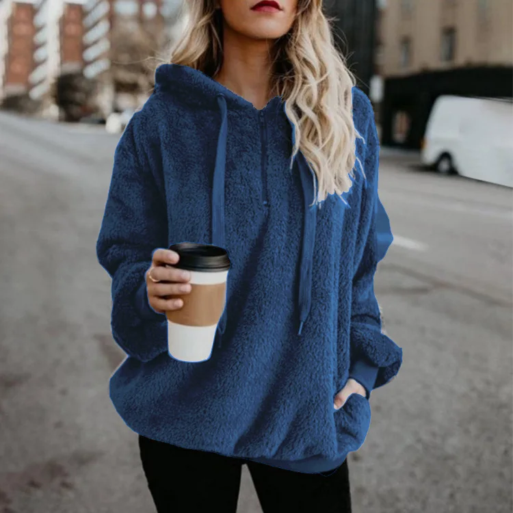 Women Fleece Hoodies Long Sleeve Hooded Pullover Sweatshirt Autumn Winter Warm Zipper Pocket Fur Coat Plus Size 5XL
Women Fleece Hoodies Long Sleeve Hooded Pullover Sweatshirt Autumn Winter Warm Zipper Pocket Fur Coat Plus Size 5XL