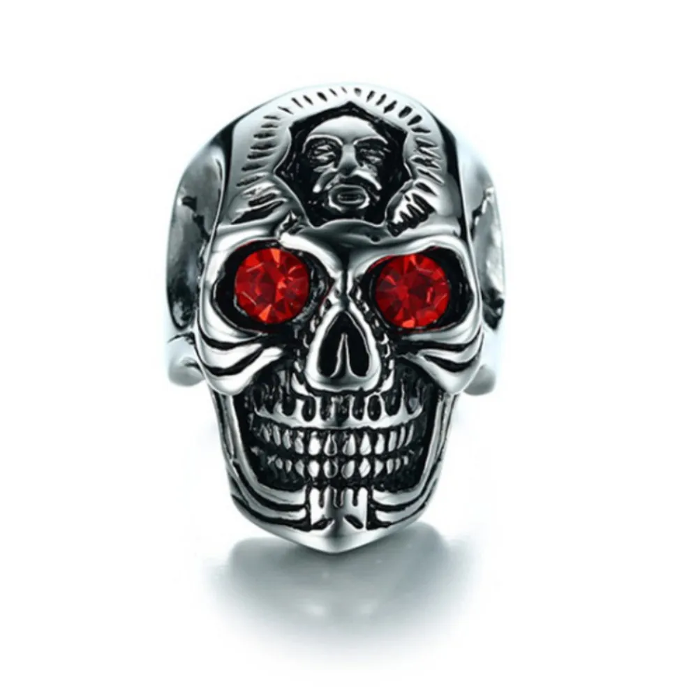 Retro punk hip-hop domineering red eye skull male ring creative fashion men's ring boy birthday gift party jewelry wholesale 
Retro punk hip-hop domineering red eye skull male ring creative fashion men's ring boy birthday gift party jewelry wholesale