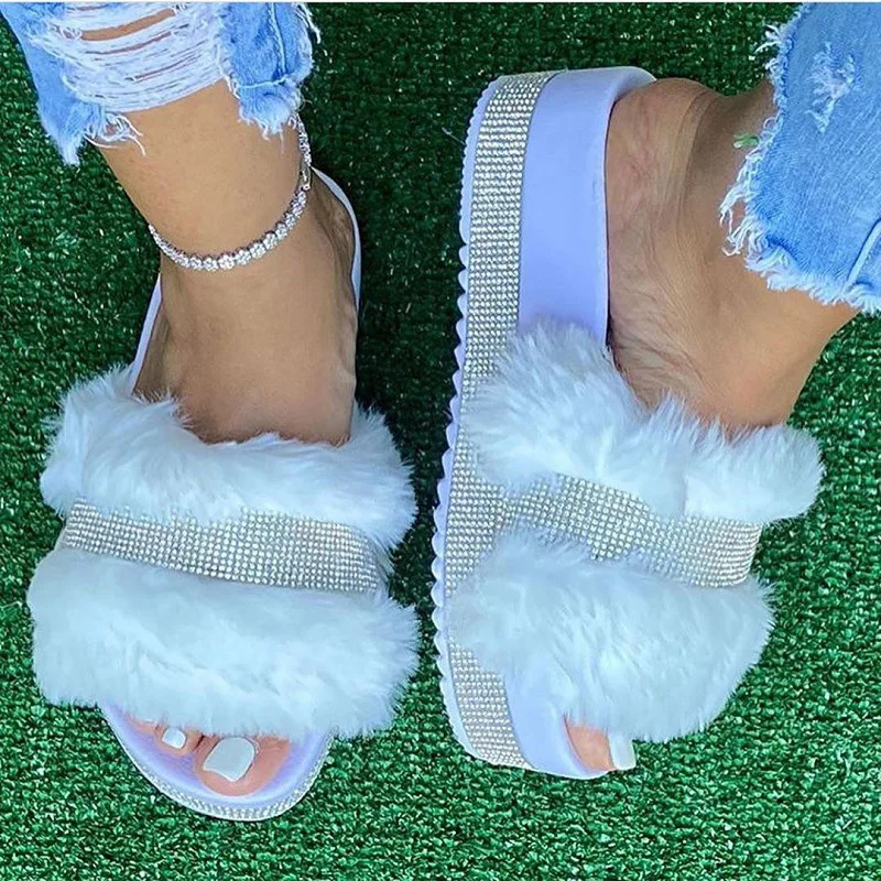 2020 Women Slippers Fashion furry Fluffy Fur Slides Home Flip Flops Crystal House Platform Shoes Woman Female Ladies Slippers
2020 Women Slippers Fashion furry Fluffy Fur Slides Home Flip Flops Crystal House Platform Shoes Woman Female Ladies Slippers