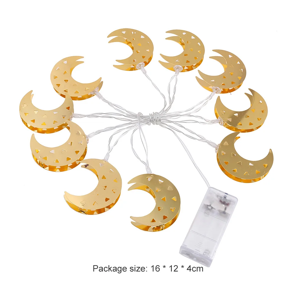 LED Metallic Gold Moon Light 10 LED Fairy String Lights Kareem Ramadan Arab Festival Event Ornament Household Pendant Decoration
LED Metallic Gold Moon Light 10 LED Fairy String Lights Kareem Ramadan Arab Festival Event Ornament Household Pendant Decoration