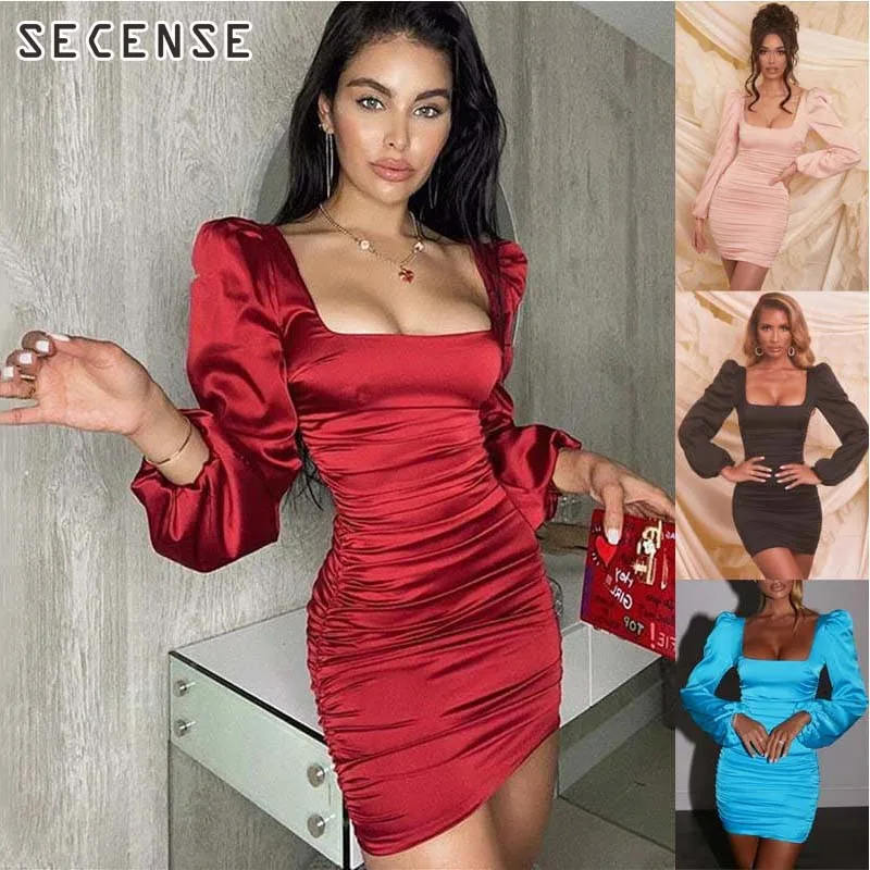 Dresses Square Collar Neck Bodycon Backless Ruffled Bandage Mini Dress Long Lantern Sleeves Pleated Sexy Party Bodycon Dress
Dresses Square Collar Neck Bodycon Backless Ruffled Bandage Mini Dress Long Lantern Sleeves Pleated Sexy Party Bodycon Dress