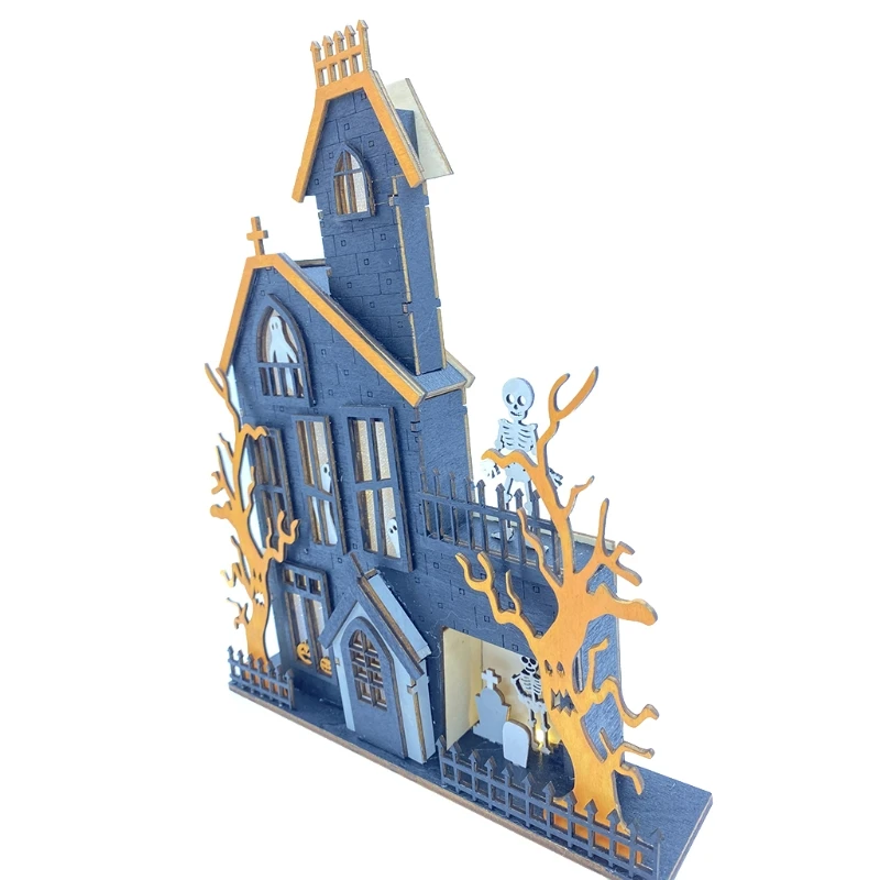 K3NA Halloween Table Decorations Wooden Haunted House Ghost Table Centerpieces Sign with LED Light for Home Kitchen 
K3NA Halloween Table Decorations Wooden Haunted House Ghost Table Centerpieces Sign with LED Light for Home Kitchen