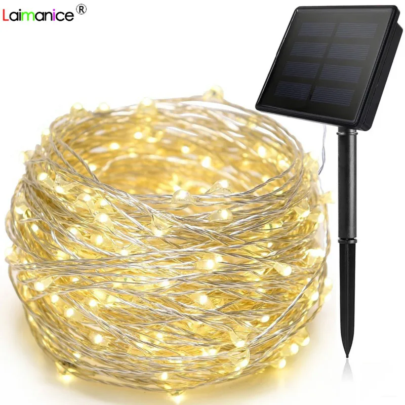 10M 20M Solar String Fairy Lights Waterproof Copper Silver Wire Garden Lamp Holiday Wedding Party Christma Decor Lawn lamp | Лампы и