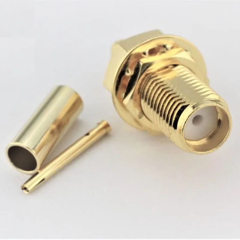 SMA Female Jack Plug Center Nut Bulkhead Crimp RG174 RG316 RF COAXIAL Connector
SMA Female Jack Plug Center Nut Bulkhead Crimp RG174 RG316 RF COAXIAL Connector