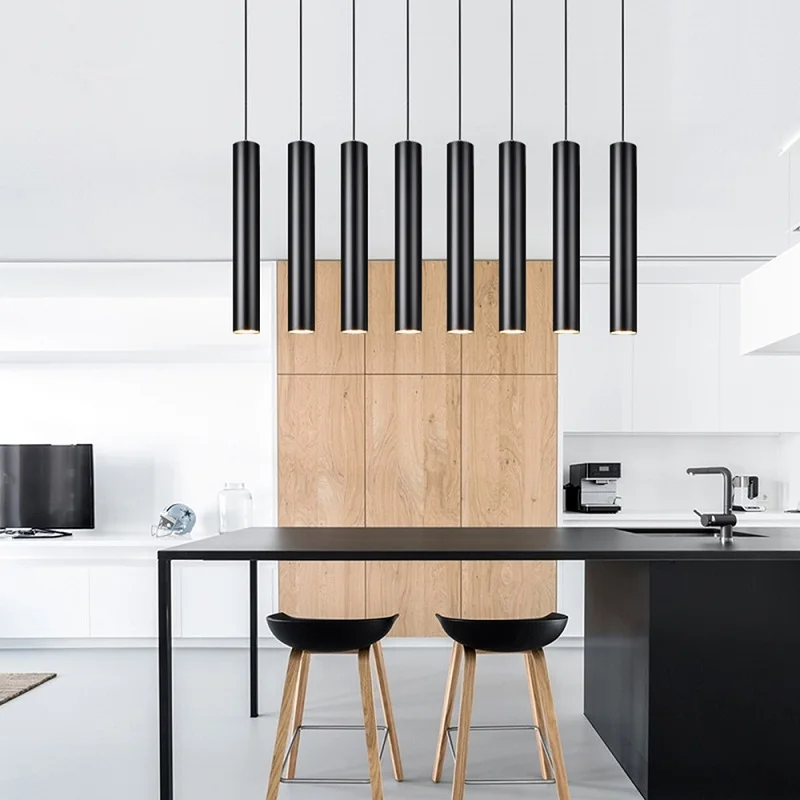 Kitchen Bar Counter LED Hanging Lights lndoor Decorations Black Cylinder Pipe Hanging Downlight Loft Front Desk Droplight
Kitchen Bar Counter LED Hanging Lights lndoor Decorations Black Cylinder Pipe Hanging Downlight Loft Front Desk Droplight