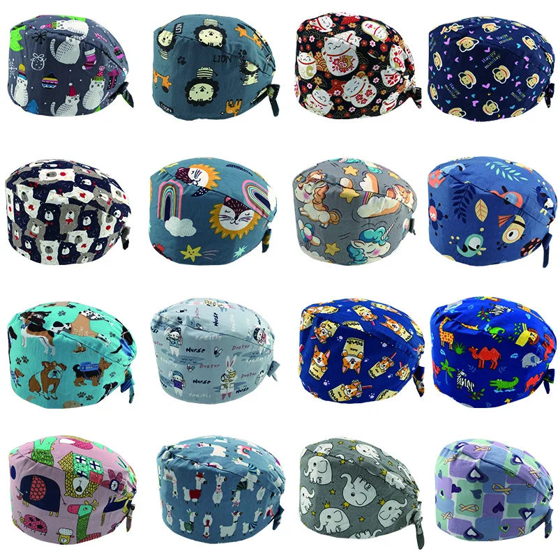 Carton Print Scrub Cap Working Hat Women Men 100% Cotton Tieback Inner Forehead Towel Plastic Beautician Chef Cooking Caps
Carton Print Scrub Cap Working Hat Women Men 100% Cotton Tieback Inner Forehead Towel Plastic Beautician Chef Cooking Caps