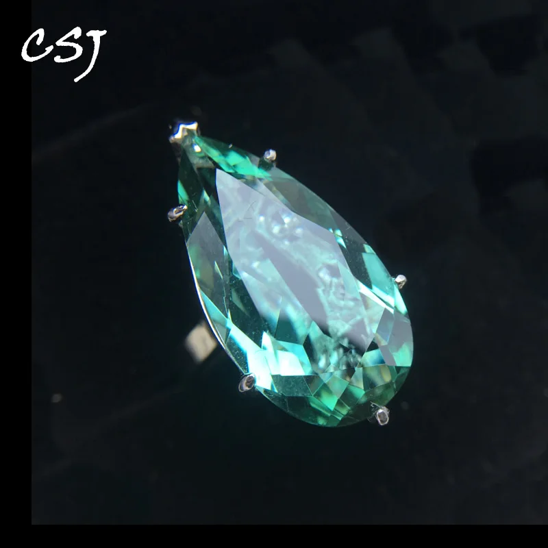 CSJ Elegant green amethyst ring big stone pear13*25mm 16ct sterling 925 silver fine jewelry for women girl party with gift box
CSJ Elegant green amethyst ring big stone pear13*25mm 16ct sterling 925 silver fine jewelry for women girl party with gift box