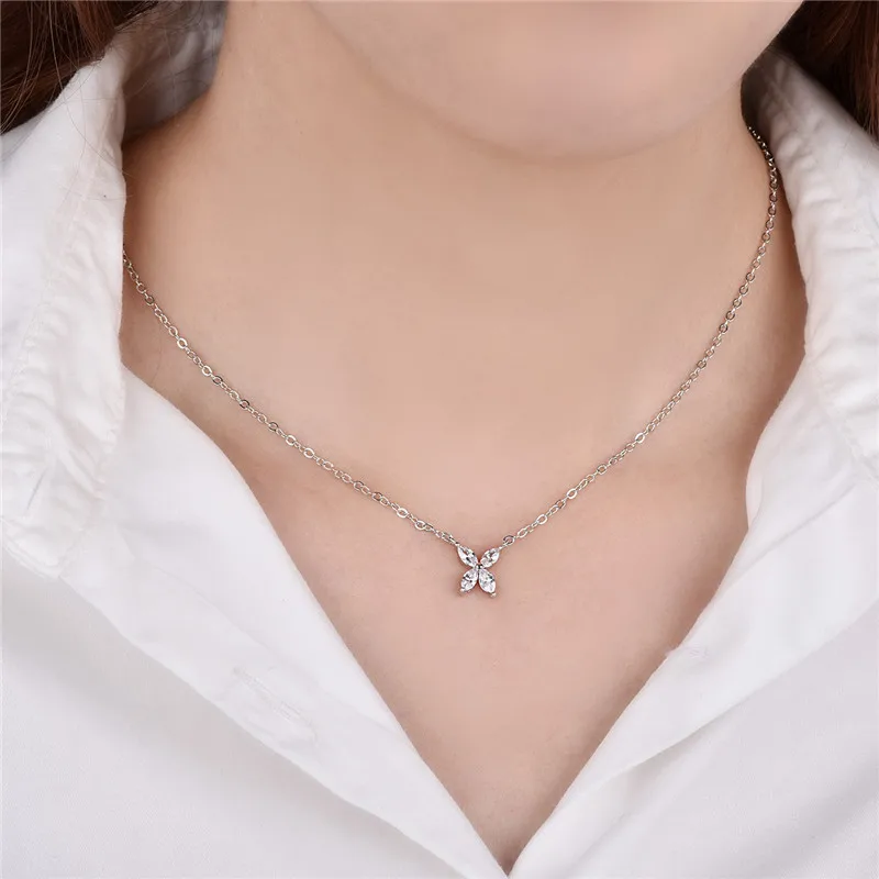 Trendy 925 Sterling Silver Necklace For Women Jewelry Charm Crystal Flower Pendant Necklace Female Clavicle Accessories Lady
Trendy 925 Sterling Silver Necklace For Women Jewelry Charm Crystal Flower Pendant Necklace Female Clavicle Accessories Lady