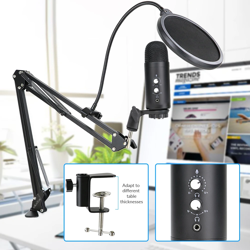 Professional Streaming studio Condenser Microphone Gaming Karaoke USB Microphone for PC Computer Singing Mic With Stand/Tripod
Professional Streaming studio Condenser Microphone Gaming Karaoke USB Microphone for PC Computer Singing Mic With Stand/Tripod