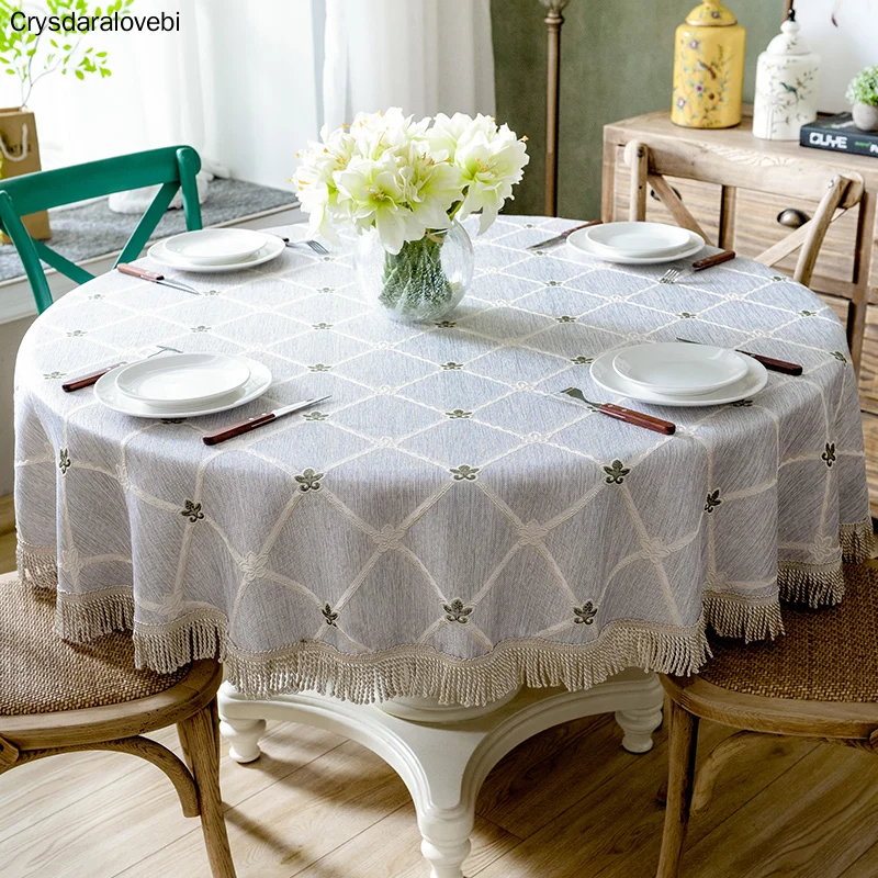 Luxury Table Cloth Round Table Cover Leaves Embroidered Wedding Party Home Tablecloth Cotton Linen Tablecloths with Tassel
Luxury Table Cloth Round Table Cover Leaves Embroidered Wedding Party Home Tablecloth Cotton Linen Tablecloths with Tassel