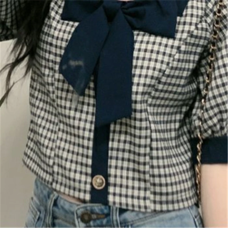 Women 2021 Fashion Plaid Shirt Women Blouses Short Sleeve Plus Size Casual Blouses Summer Tops For Korean Style L34
Women 2021 Fashion Plaid Shirt Women Blouses Short Sleeve Plus Size Casual Blouses Summer Tops For Korean Style L34