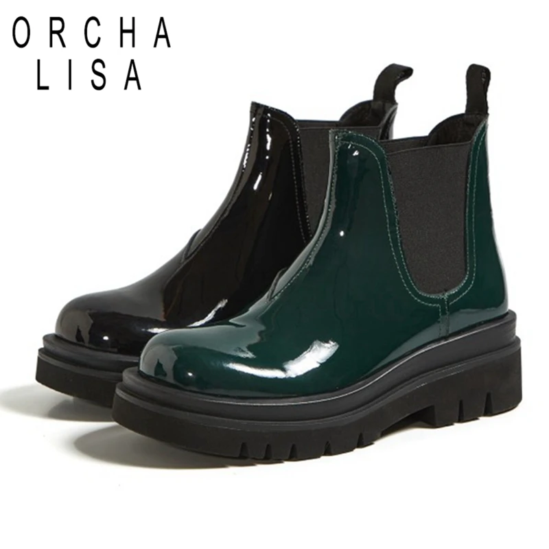 ORCHALISA Genuine Leather High Platform Slip On Mid calf Bootie Woman Designer Autumn Shoe Zapatillas Mujer Chelsea Boots 42
ORCHALISA Genuine Leather High Platform Slip On Mid calf Bootie Woman Designer Autumn Shoe Zapatillas Mujer Chelsea Boots 42