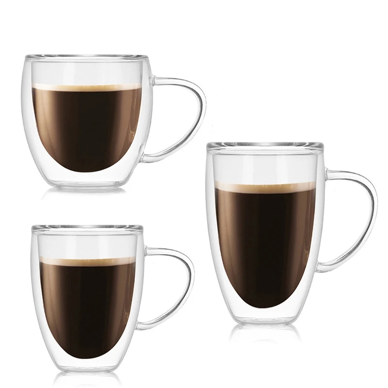 150 250 350ML Double Layers Coffee Mug With Handle Heat Insulation Drinking Cup Milk Tea Cup Transparent Drinkware Great Gift 
150 250 350ML Double Layers Coffee Mug With Handle Heat Insulation Drinking Cup Milk Tea Cup Transparent Drinkware Great Gift