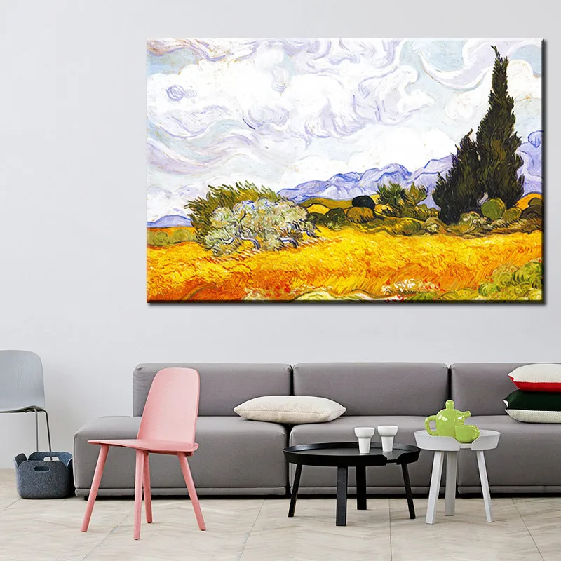 Van Gogh Famous Paintings Wheatfield with Cypresses Canvas Painting Posters and Prints Wall Art Pictures Cuadros for Home
Van Gogh Famous Paintings Wheatfield with Cypresses Canvas Painting Posters and Prints Wall Art Pictures Cuadros for Home