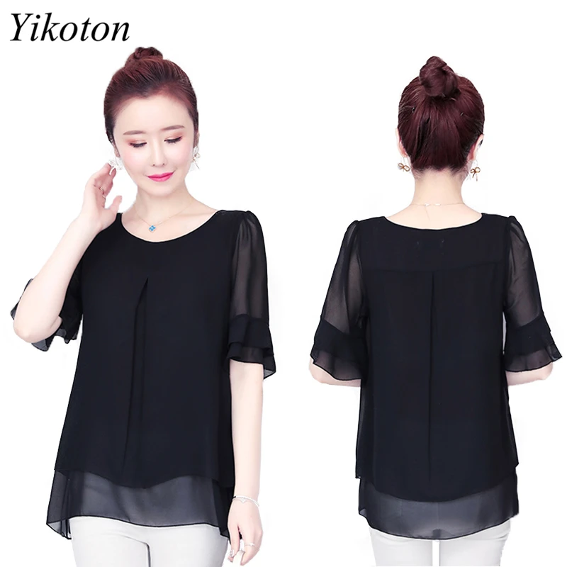 Casual Shirt Blouse Woman Top Summer Women's Clothes Office Work Chiffon Shirts Butterfly Sleeve Loose Plus Size Blouses Mujeres
Casual Shirt Blouse Woman Top Summer Women's Clothes Office Work Chiffon Shirts Butterfly Sleeve Loose Plus Size Blouses Mujeres